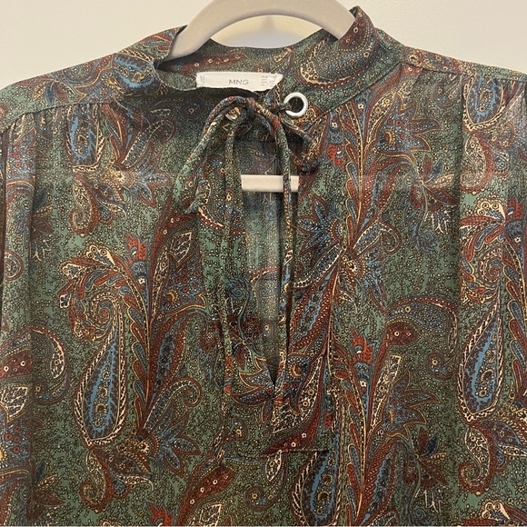 MANGO Paisley Sheer Blouse - Picture 9 of 10